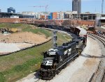 NS 3102 & 700 back train E60 towards Glenwood Yard